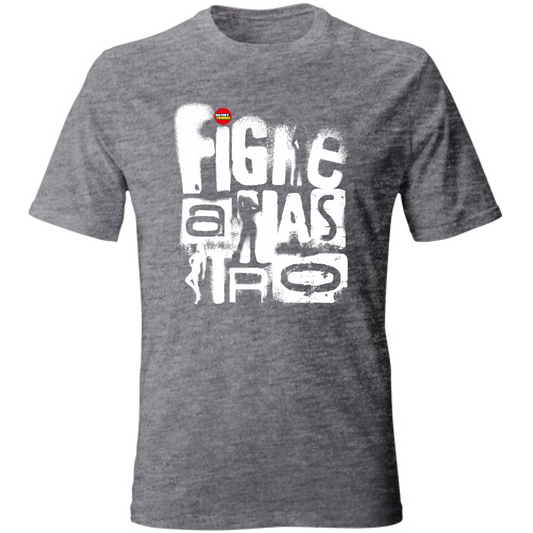 T-Shirt Fighe a Nastro Murales Bianco