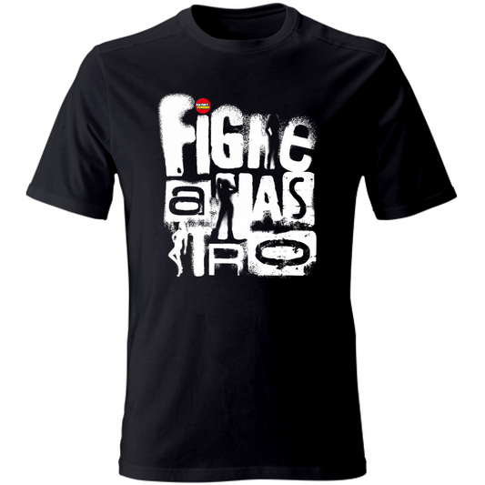 T-Shirt Fighe a Nastro Murales Bianco