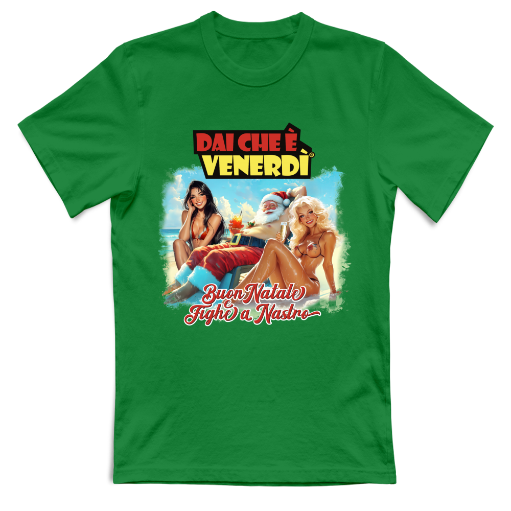 T-Shirt Babbo Natale e Fighe a Nastro