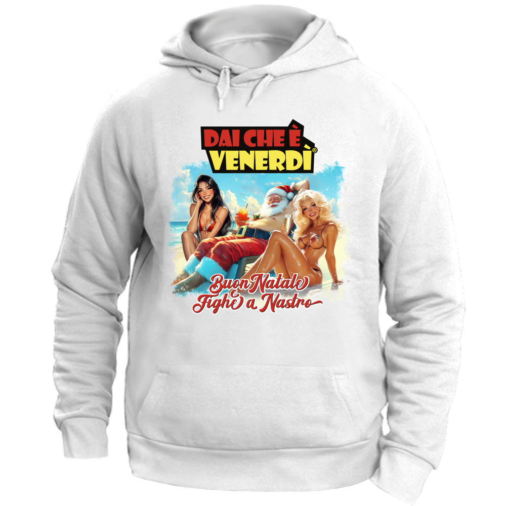 Felpa con Cappuccio Babbo Natale e Fighe a Nastro