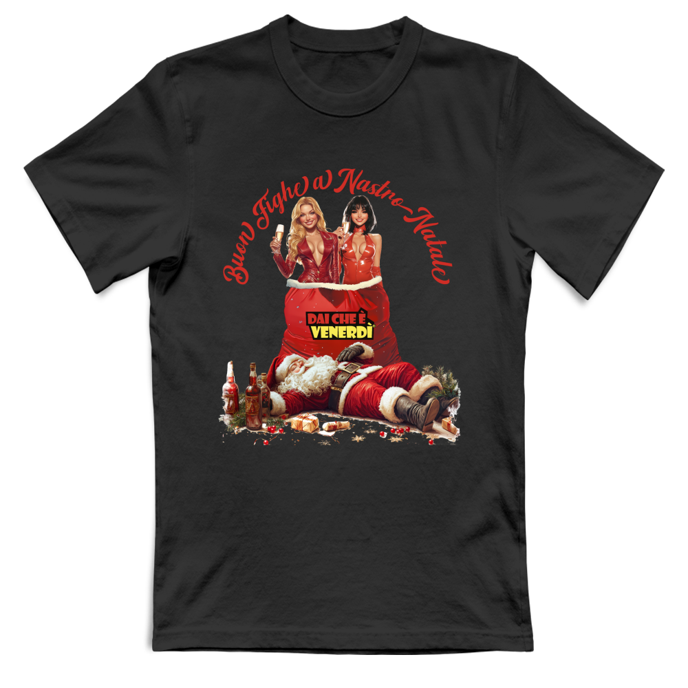 T-Shirt Buon Fighe a Nastro Natale