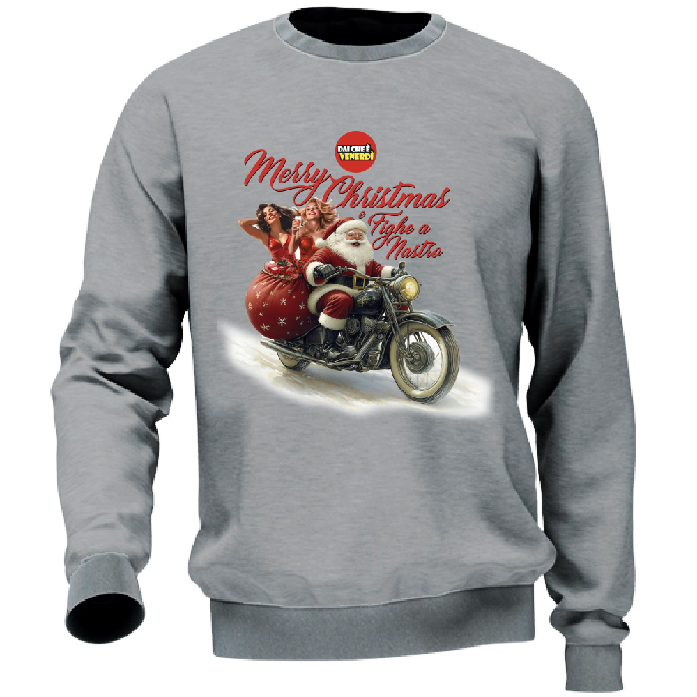 Felpa Merry Christmas e Fighe a Nastro