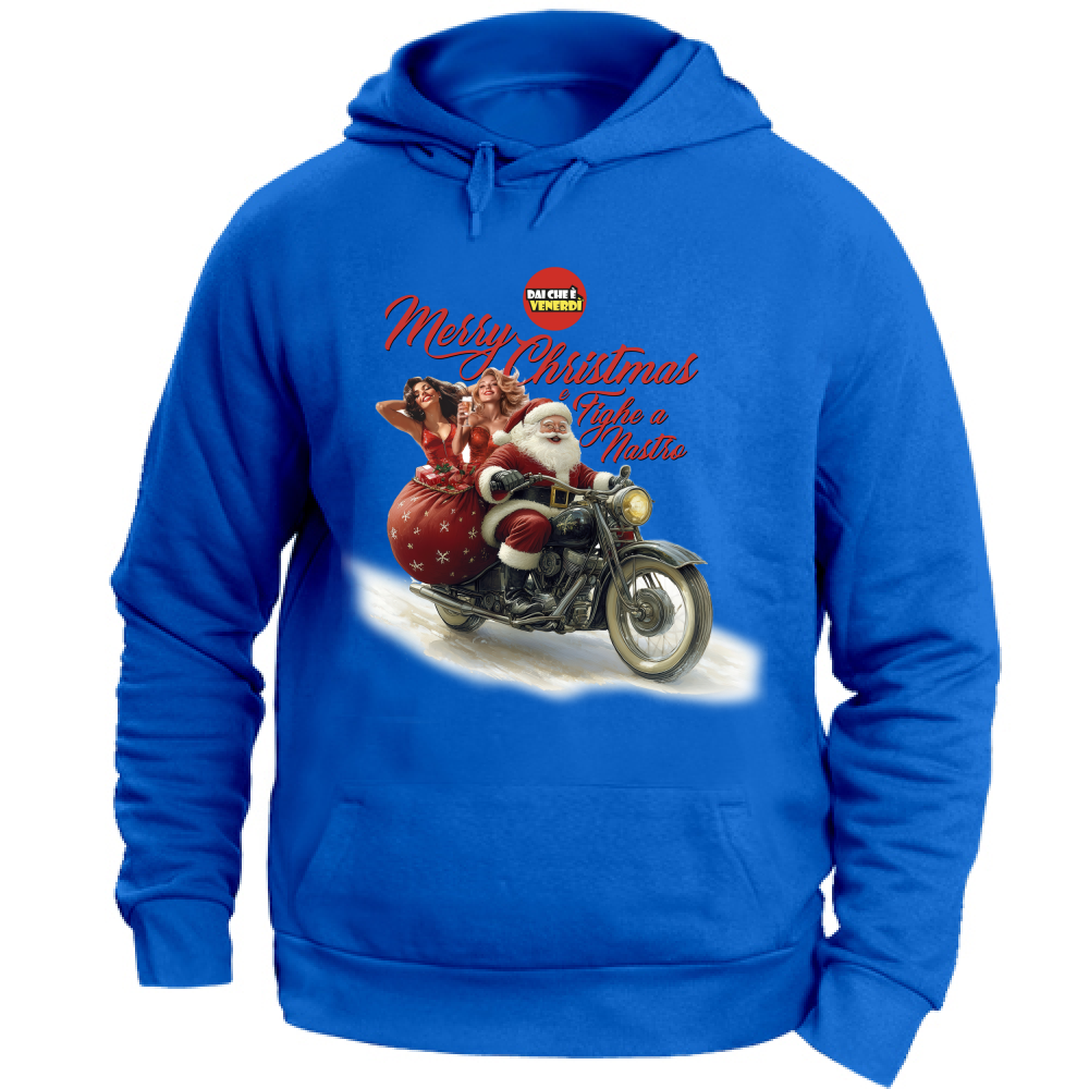 Felpa con Cappuccio Merry Christmas e Fighe a Nastro