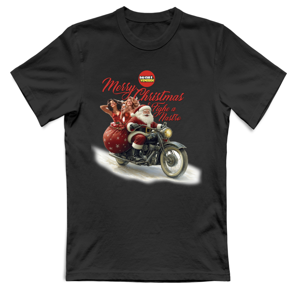 T-Shirt Merry Christmas e Fighe a Nastro