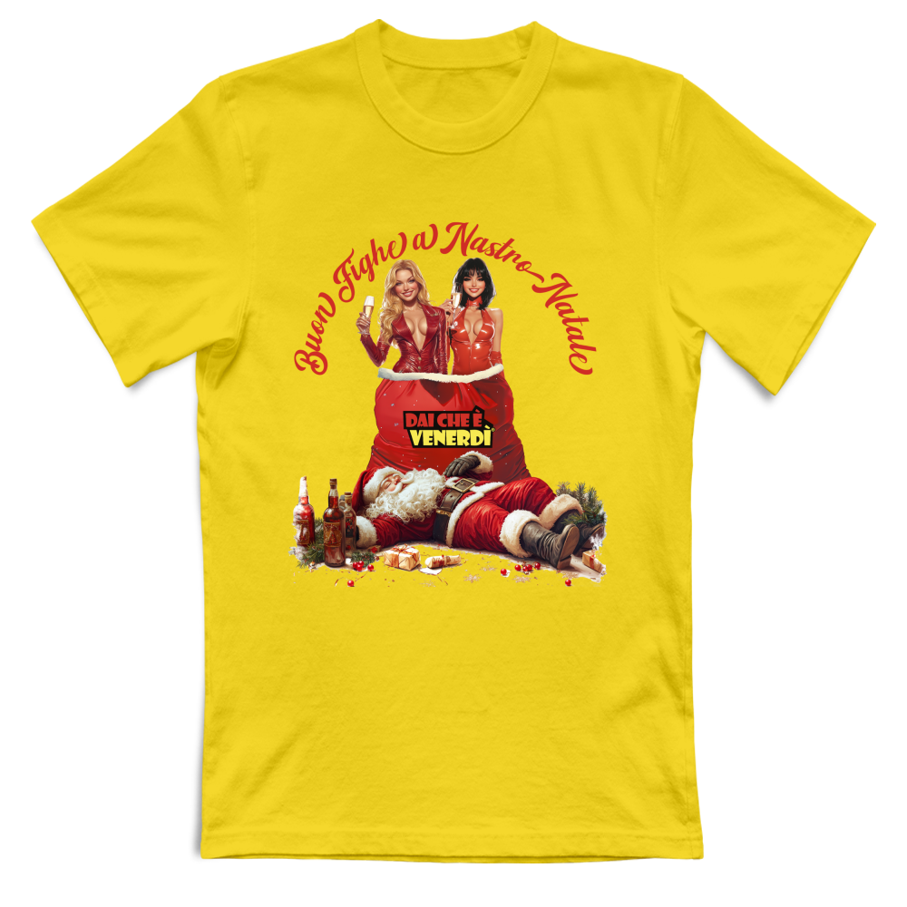 T-Shirt Buon Fighe a Nastro Natale