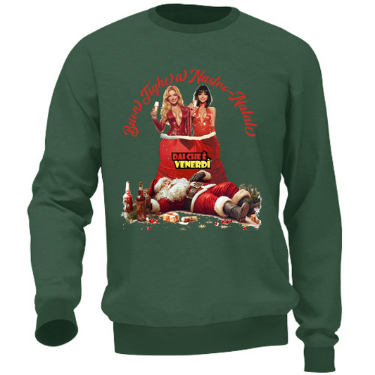 Felpa Buon Fighe a Nastro Natale