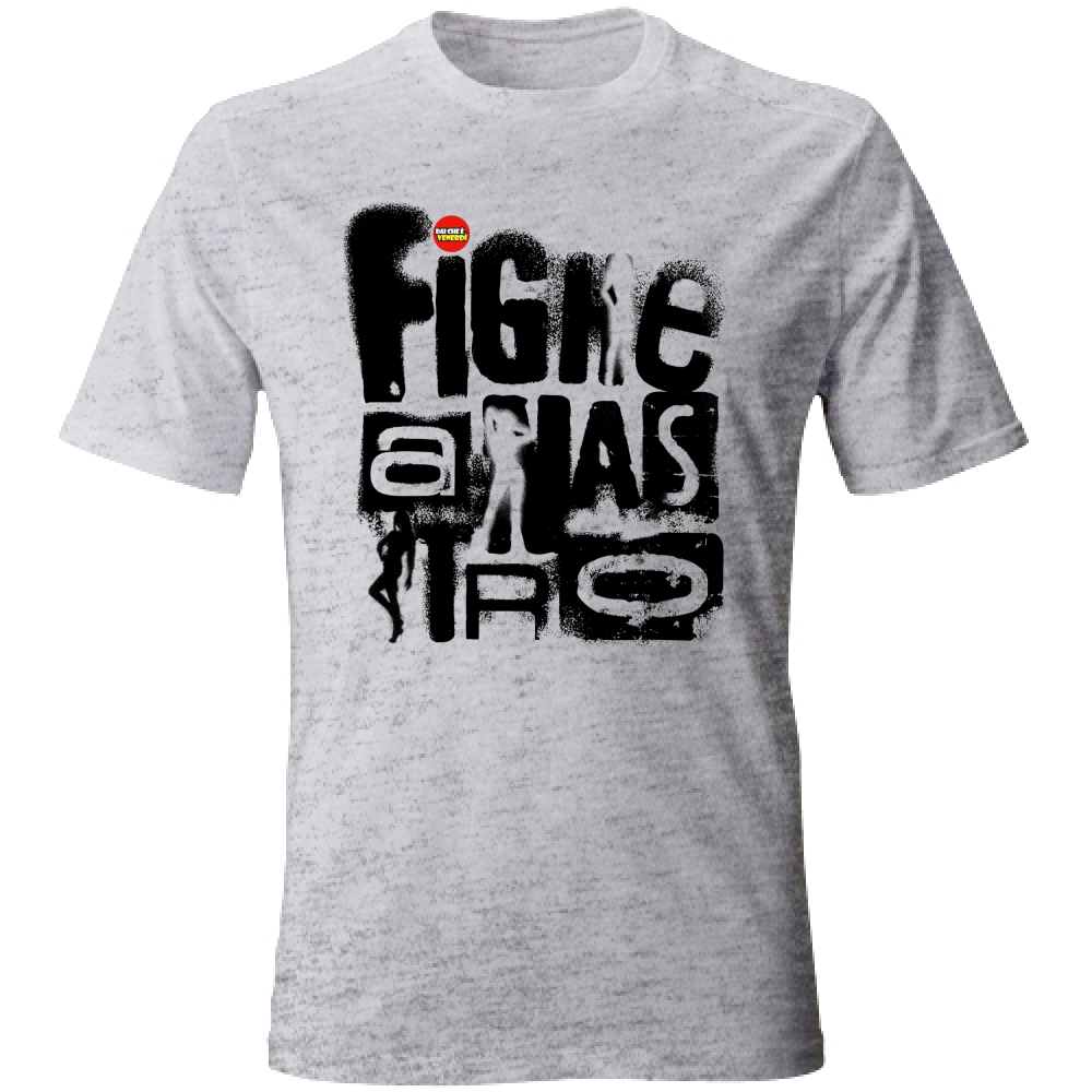 T-Shirt Fighe a Nastro Murales Nero