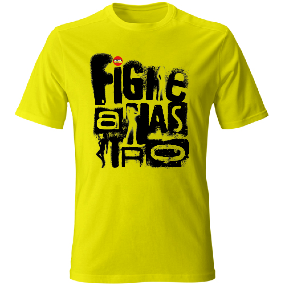 T-Shirt Fighe a Nastro Murales Bianco