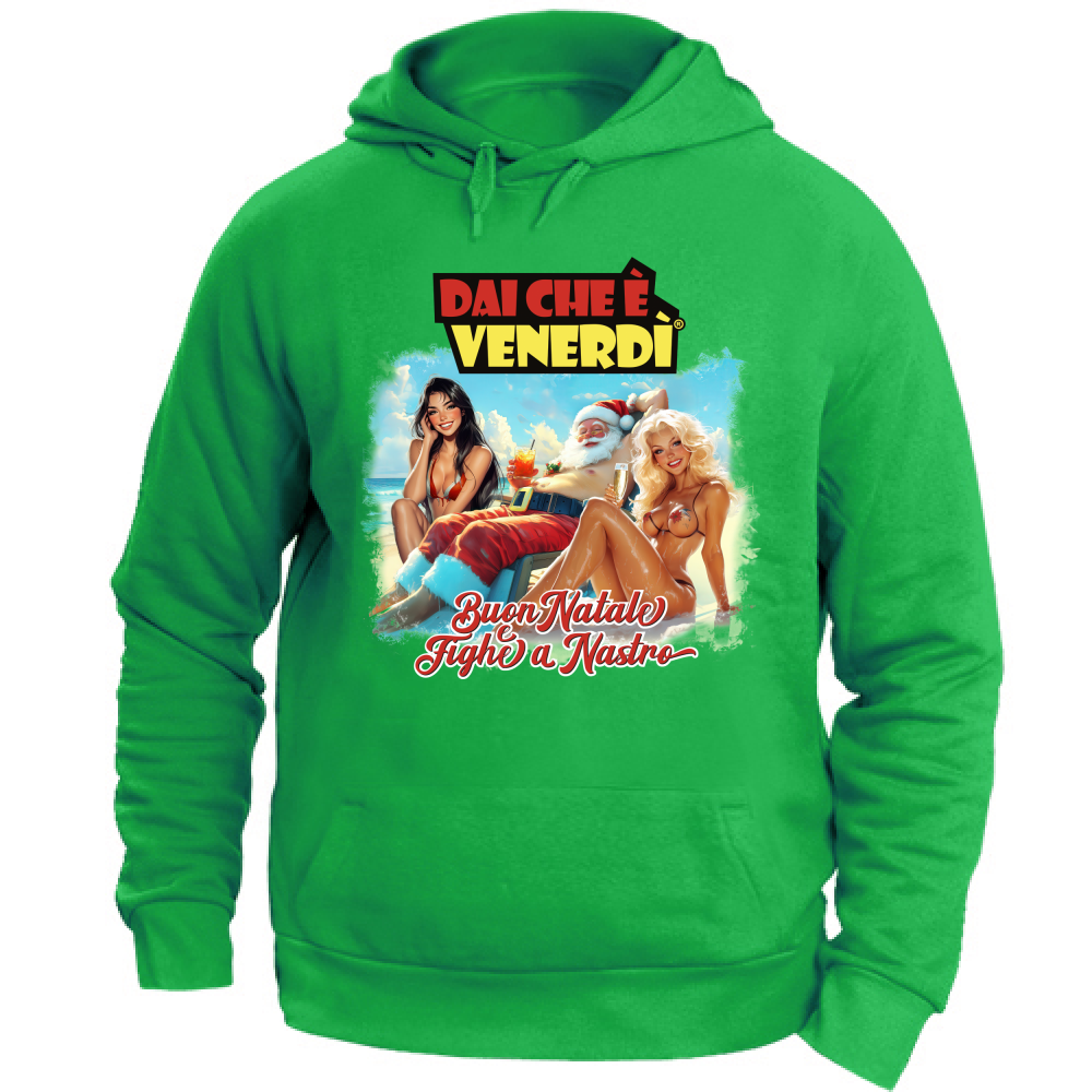 Felpa con Cappuccio Babbo Natale e Fighe a Nastro