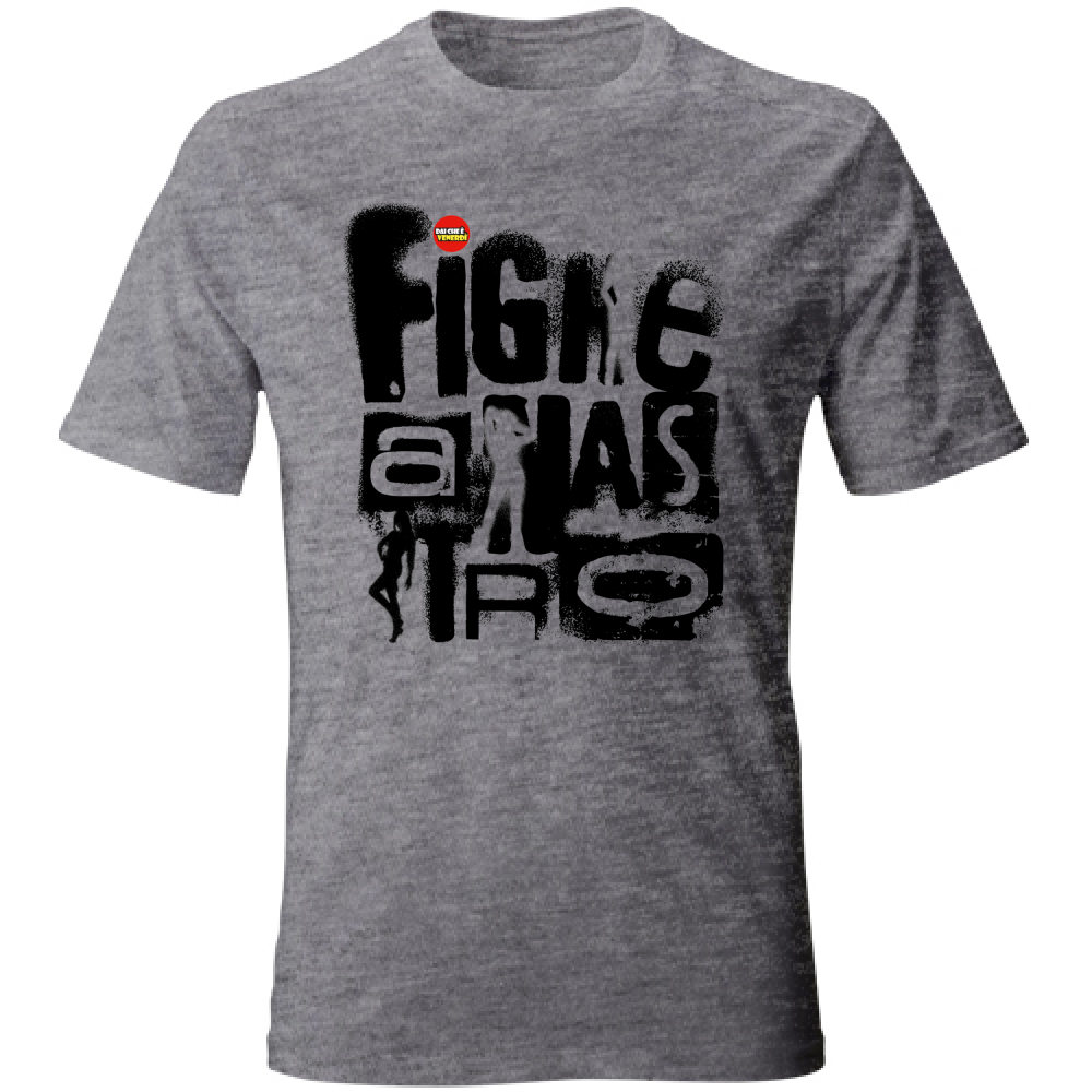 T-Shirt Fighe a Nastro Murales Nero