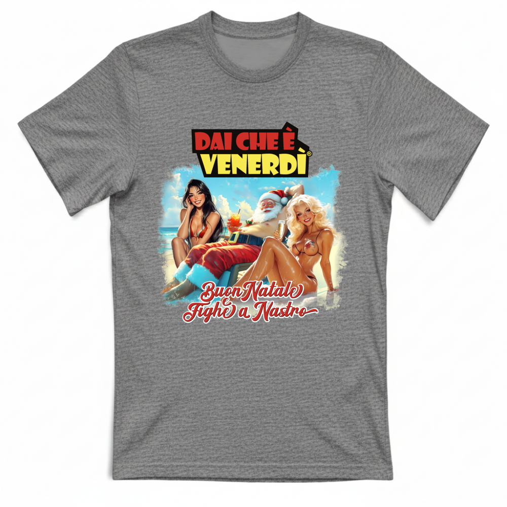 T-Shirt Babbo Natale e Fighe a Nastro