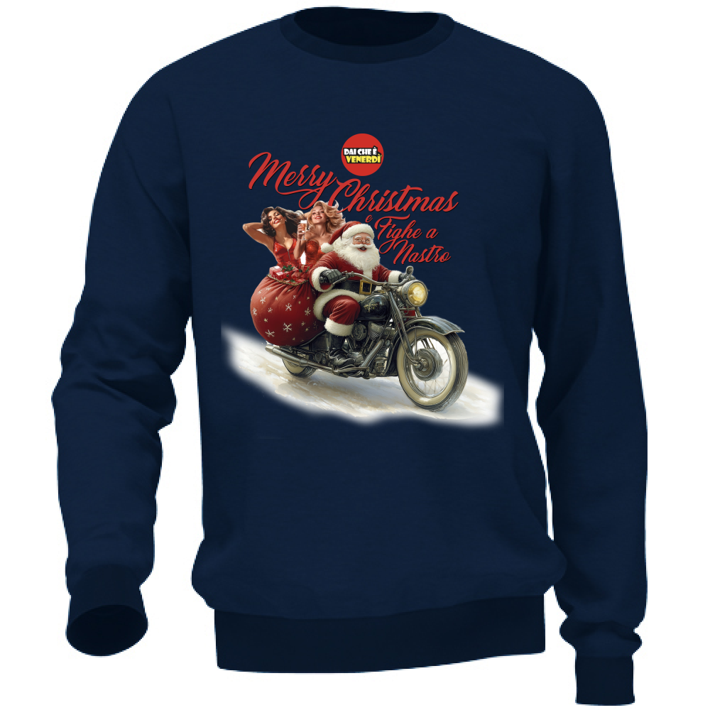 Felpa Merry Christmas e Fighe a Nastro