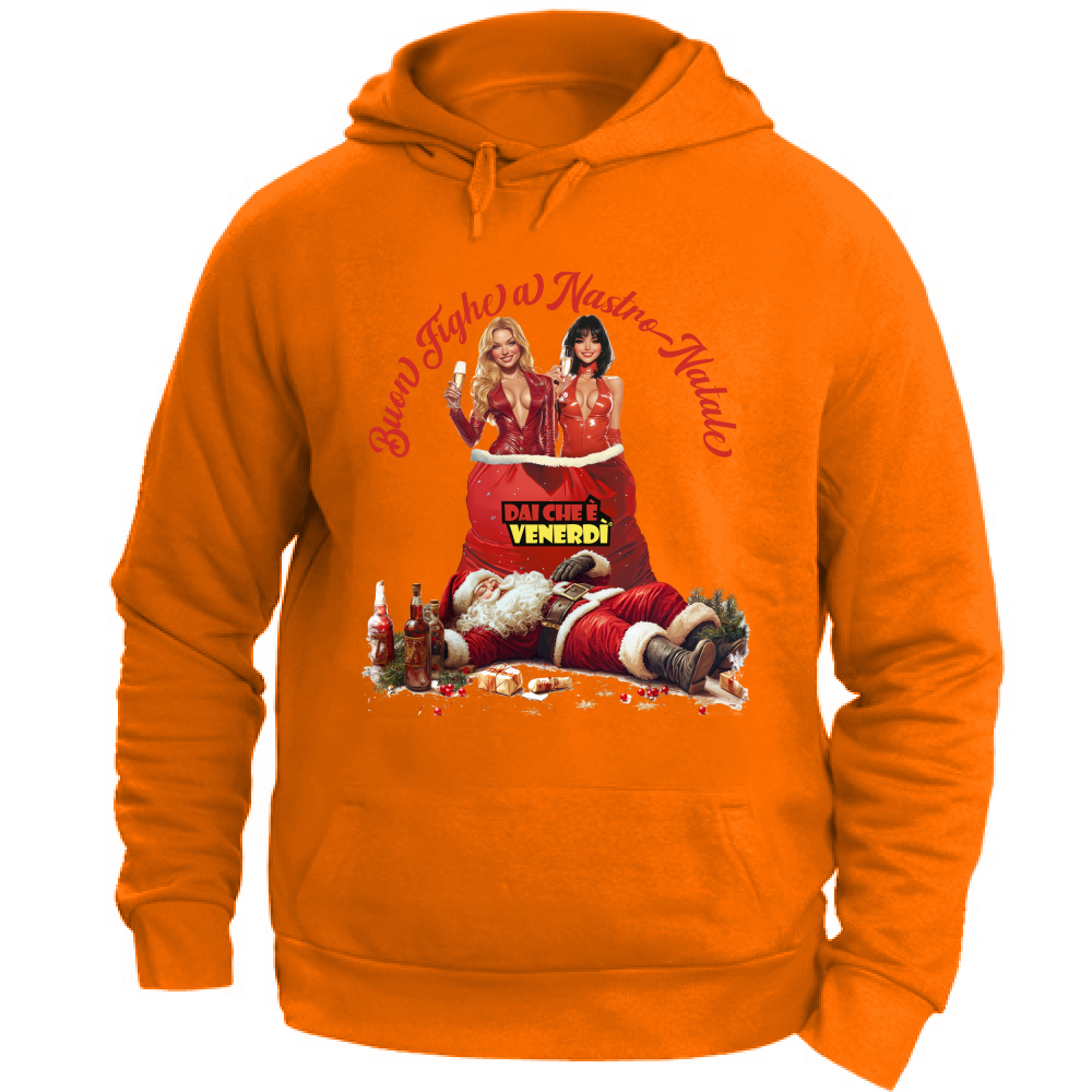 Felpa con cappuccio Buon Fighe a Nastro Natale