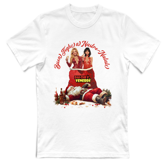 T-Shirt Buon Fighe a Nastro Natale
