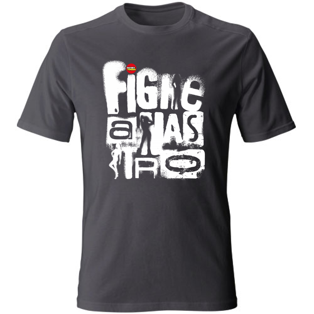 T-Shirt Fighe a Nastro Murales Bianco