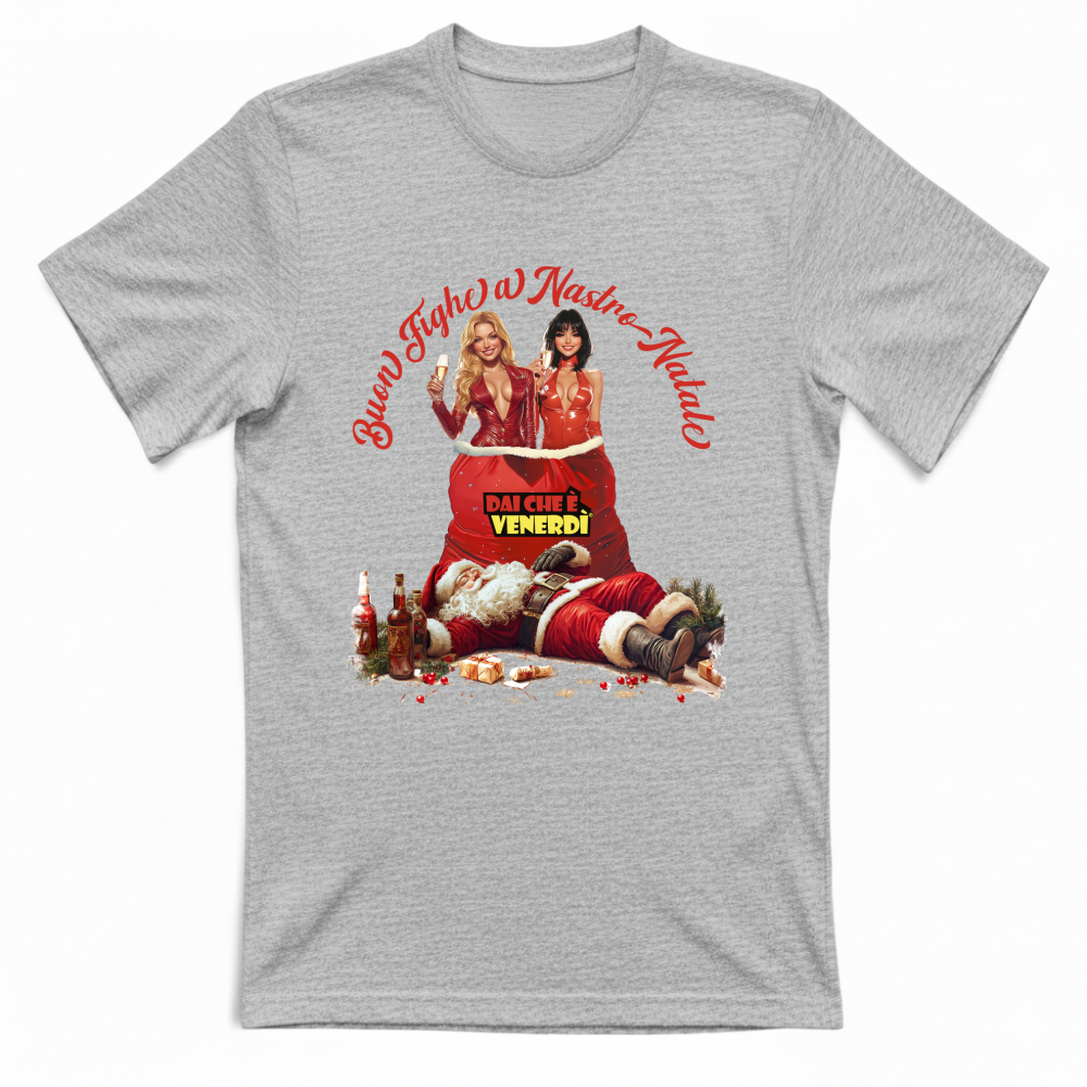 T-Shirt Buon Fighe a Nastro Natale