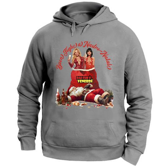 Felpa con cappuccio Buon Fighe a Nastro Natale