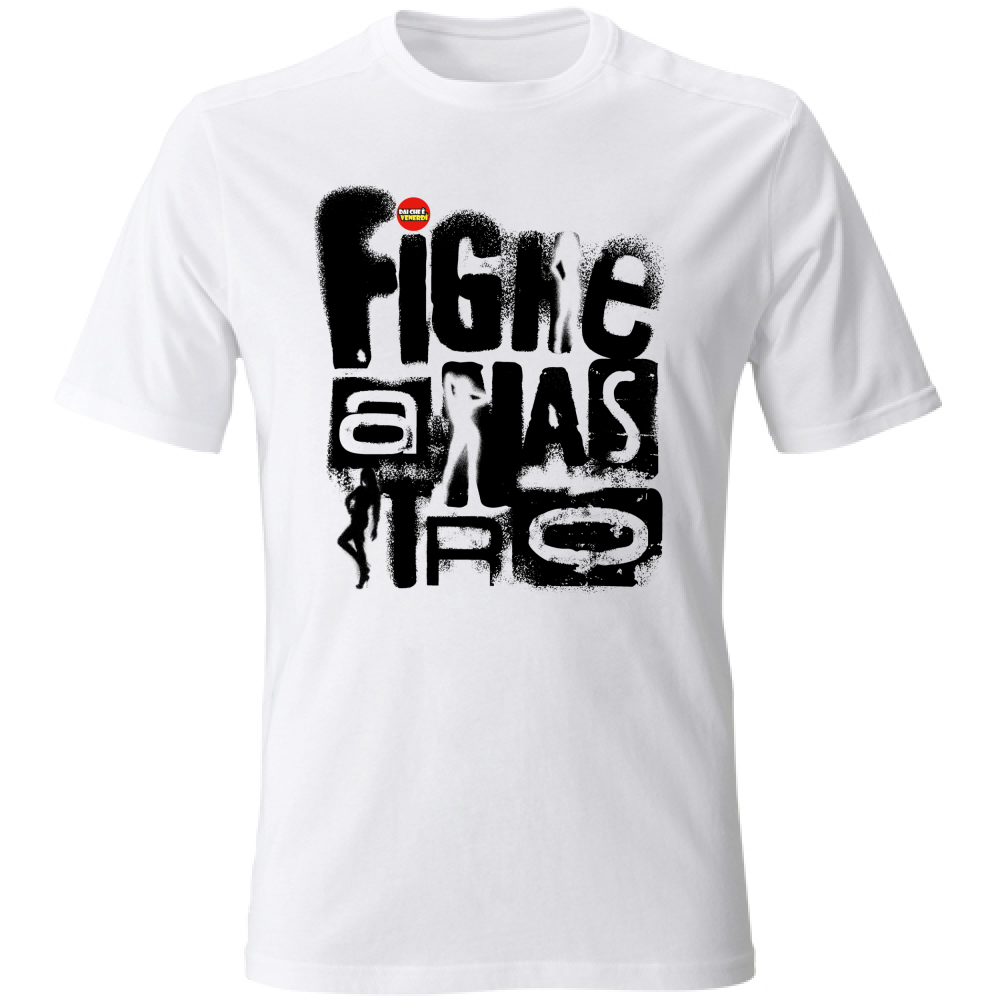 T-Shirt Fighe a Nastro Murales Nero