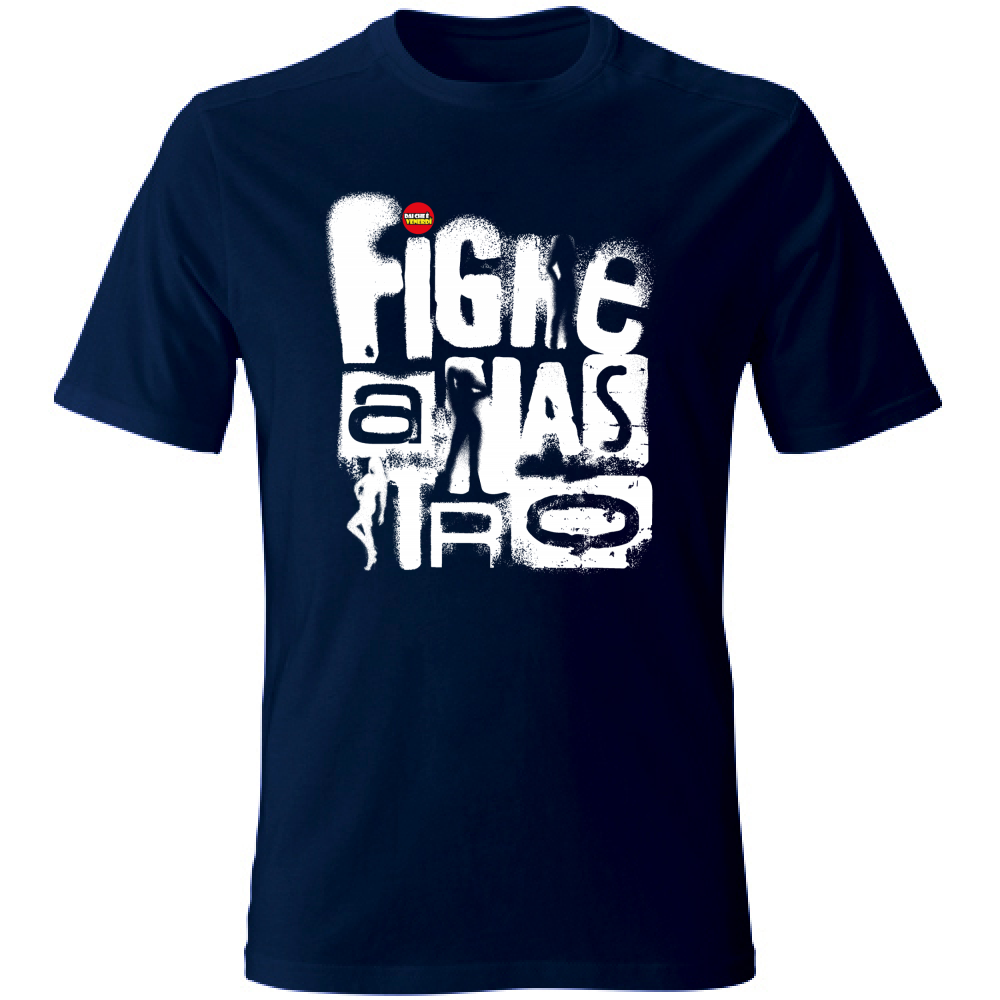 T-Shirt Fighe a Nastro Murales Bianco