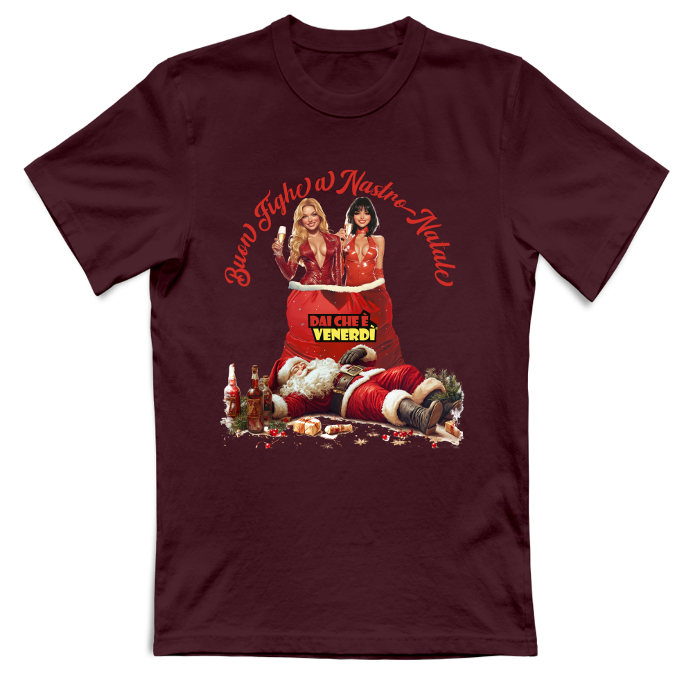 T-Shirt Buon Fighe a Nastro Natale